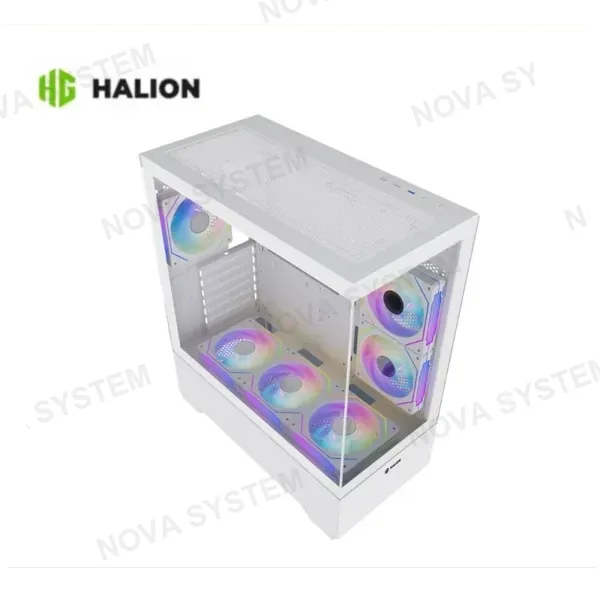 CASE GAMER HALION FISH TANK JUPITER K04 WHITE 6X ARGB SIN FUENTE