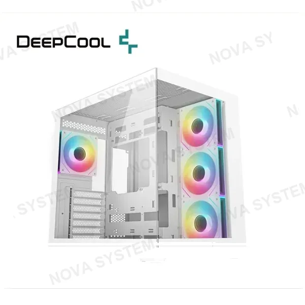 CASE GAMER DEEPCOOL CG530 4F WH V/TEMPLADO LED ARGB SIN FUENTE WHITE