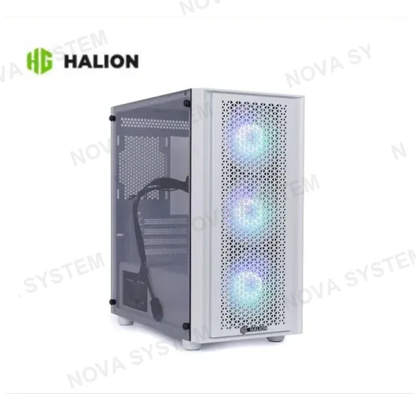 CASE GAMER HALION SCARLET WHITE 3X12CM RGB V/TEMPLADO
