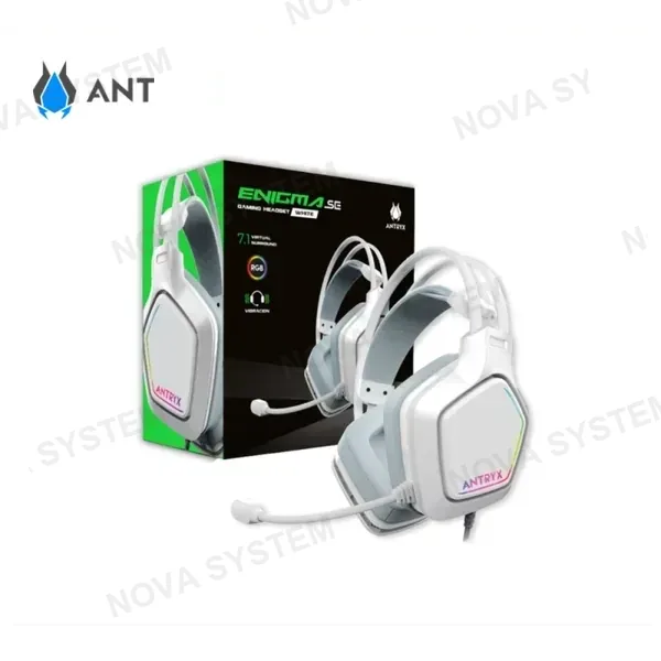 AUDIFONO CN MICROFONO ANTRYX ENIGMA SE WHITE 7.1 VIRTUAL, VIBRADOR, USB (AGH-7320WR7V)