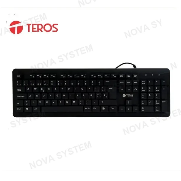TECLADO TEROS TE - 4065N, SELLADO, LAVABLE, A PRUEBA DE AGUA, IPX7, USB, BLACK