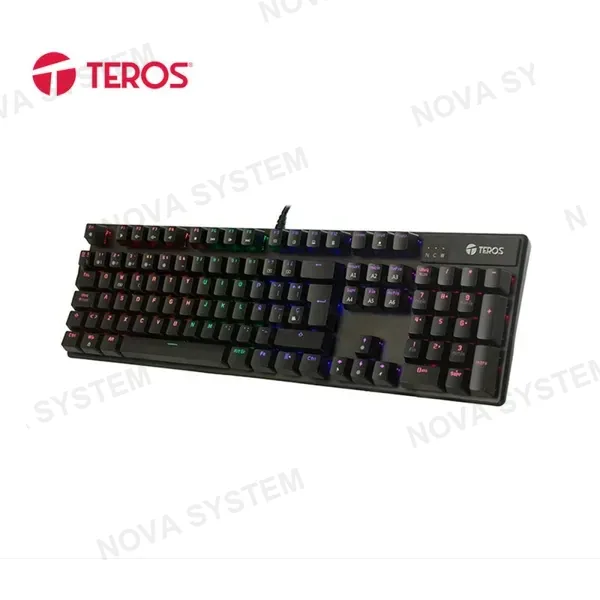 TECLADO MECANICO TEROS TE-4068G BLACK BLUE SWITCH 105 TECLADOS