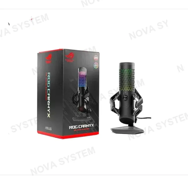 MICROFONO GAMER ASUS ROG CARNYX USB CONDENSADOR RGB BLACK (PN: 90YH03Z0-BAAA00)