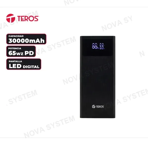 POWERBANK TEROS TE-7059N PD65W 30000MAH USB-A USB-C NEGRO