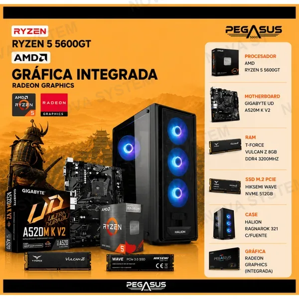 PC Ryzen 5 5600GT | 8GB | 512GB NVMe | Radeon Graphics