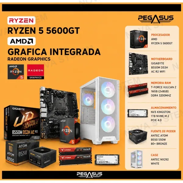 PC RYZEN 5 5600GT | 16GB RAM | SSD 1TB | WIFI