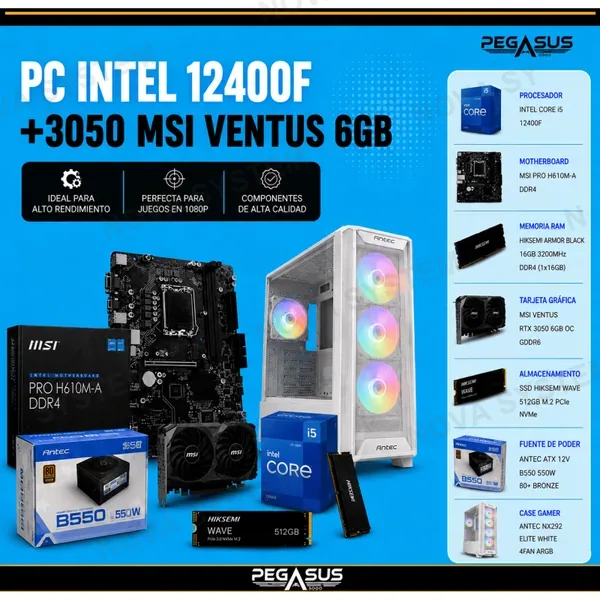 PC Core i5-12400F | 16GB DDR4 | SSD NVMe 512GB | RTX 3050 6GB