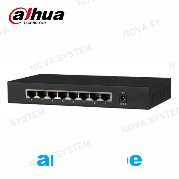 DAHUA DH-PFS3008-8GT Switch de 8 puertos Gigabit. Conmutador 10/100/1000. No administrable. Capa 2. Carcasa de metal
