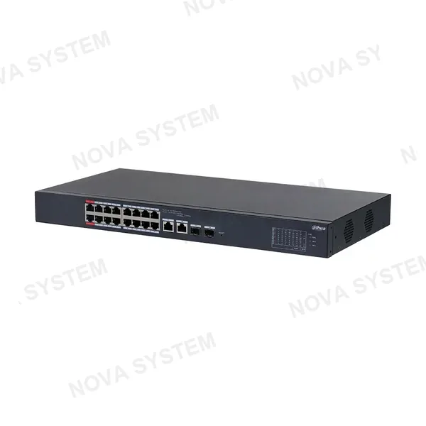 DAHUA DH-CS4218-16ET-190 Switch Cloud 16 Puertos POE 10/100Mbps, 2Uplink Giga, 2SFP, 190w. Administra en nube, Capa 2