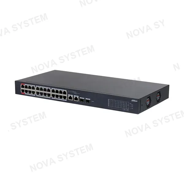 DAHUA DAHUA DH-CS4226-24ET-240 Switch Cloud 24 Puertos POE 10/100Mbps, 2Uplink Giga, 2SFP, 240w. Administra en nube, Capa 2