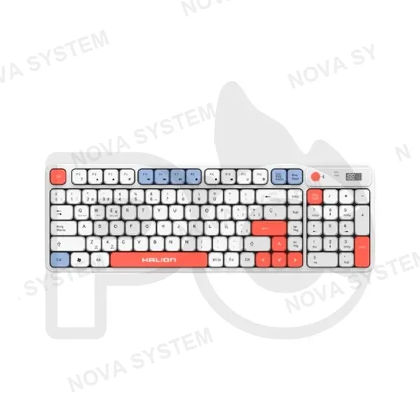 TECLADO OFICINA HALION HA-K819 ROSADO RECARGABLE