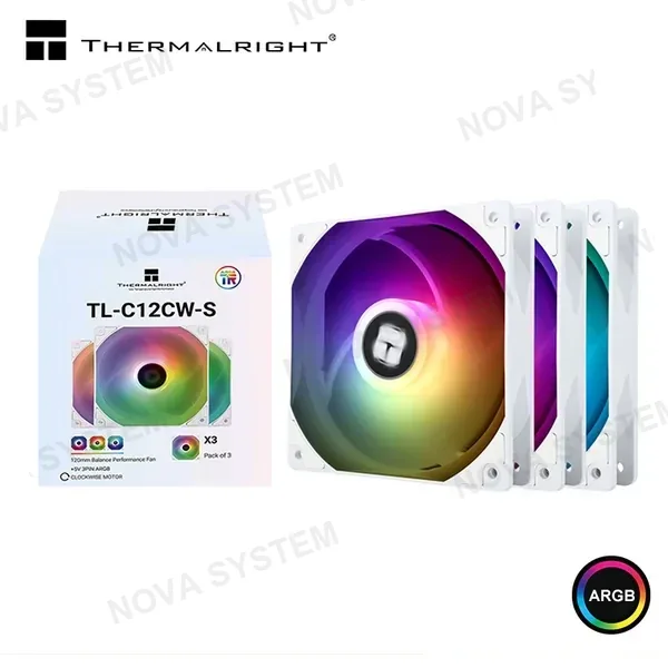 COOLER PARA CASE THERMALRIGHT TL-C12CW-S X3 WHITE ARGB 120MM PACKx3