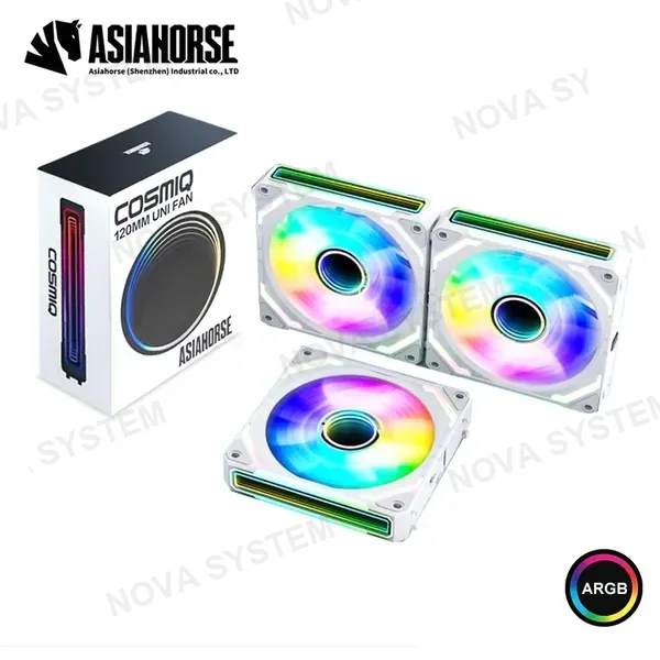 COOLER PARA CASE ASIAHORSE COSMIQ REVERSE WHITE ARGB 120MM PACKx3 COMPUTERSHOP