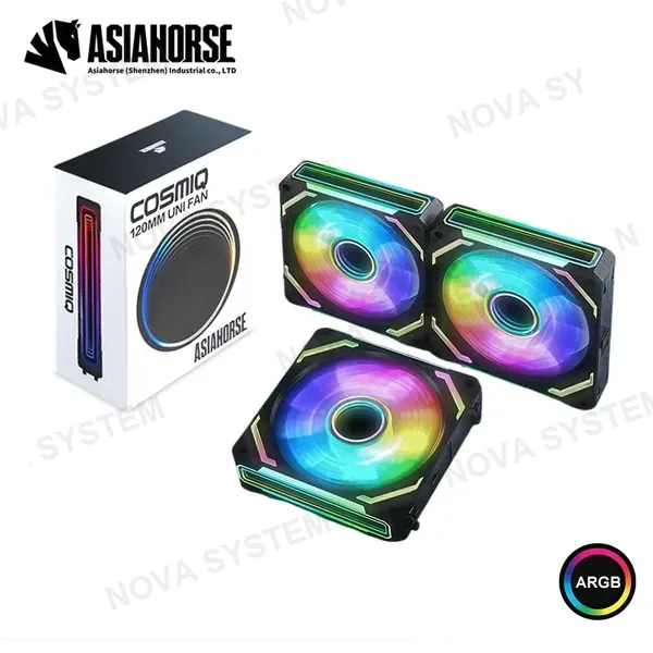 COOLER PARA CASE ASIAHORSE COSMIQ REVERSE BLACK ARGB 120MM PACKx3 COMPUTERSHOP