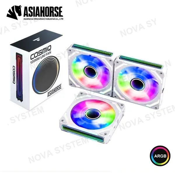 COOLER PARA CASE ASIAHORSE COSMIQ WHITE ARGB 120MM PACKx3 COMPUTERSHOP