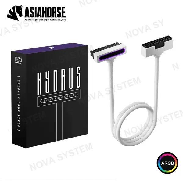 CABLE ASIAHORSE HYDRUS PSU WHITE 24 PINES ARGB TIPO S ANGULO RECTO 90° GRADOS COMPUTERSHOP