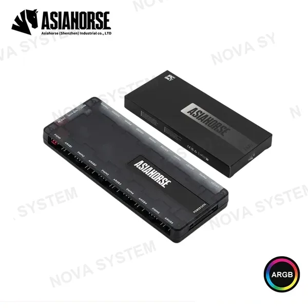 HUB ASIAHORSE UMBRA BLACK ARGB PWM 10 PUERTOS 5V DE 3 PINES COMPUTERSHOP