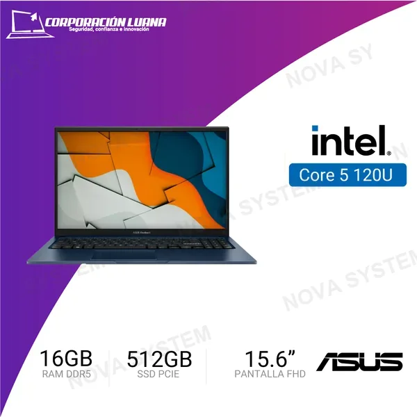 LAPTOP ASUS VIVOBOOK 15 INTEL CORE 120U ( X1504VA-BQ4055 ) RAM 16GB DDR5 | SSD 512GB | 15.6\\