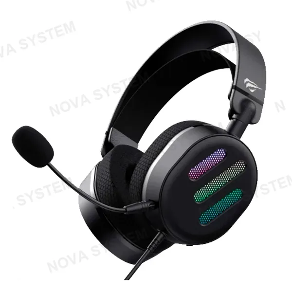 AUDIFONO HEADSET GAMER 7.1 USB HALION H2038U NEGRO RGB