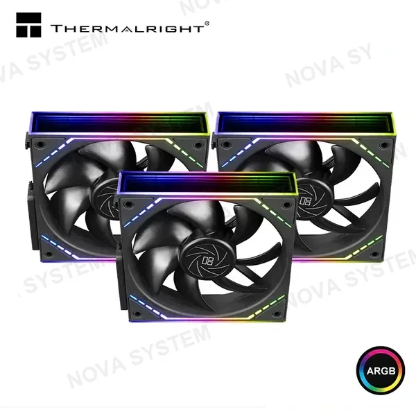 COOLER PARA CASE THERMALRIGHT TL-M12Q X3 BLACK ARGB 120MM PACKx3
