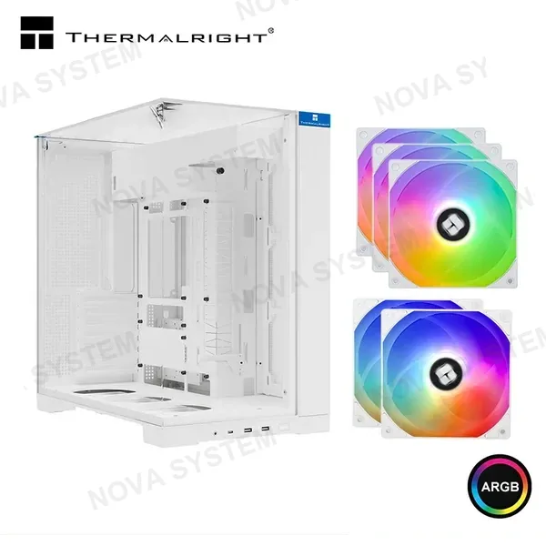 CASE THERMALRIGHT TR-A70 WHITE SIN FUENTE VIDRIO TEMPLADO MID TOWER INCLUYE FAN5-C ARGB COMPUTERSHOP