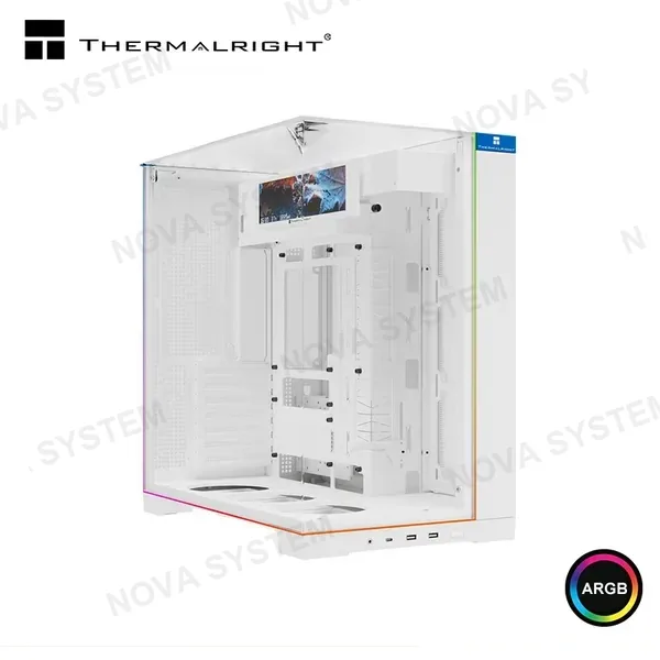 CASE THERMALRIGHT TR-A70 VISION WHITE ARGB PANTALLA LCD 9.16" SIN FUENTE VIDRIO TEMPLADO MID TOWER COMPUTERSHOP