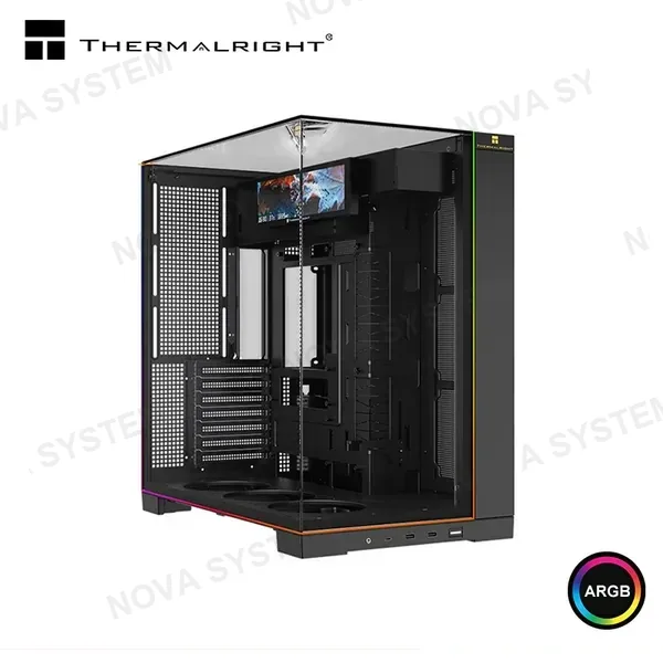 CASE THERMALRIGHT TR-A70 VISION BLACK ARGB PANTALLA LCD 9.16" SIN FUENTE VIDRIO TEMPLADO MID TOWER COMPUTERSHOP