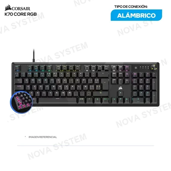 ( CH-910971E-NA ) TECLADO MECANICO CORSAIR K70 CORE RGB NEGRO ( CH-910971...