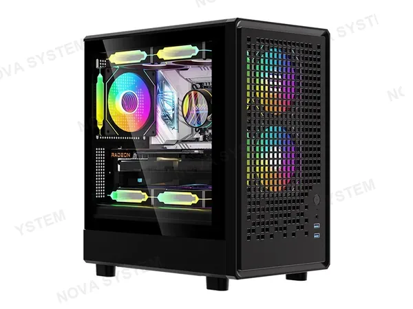 CASE M-ATX GAMER FPMAX WIND SHELL G2, 3X RAINBOW, USB3.0, HD