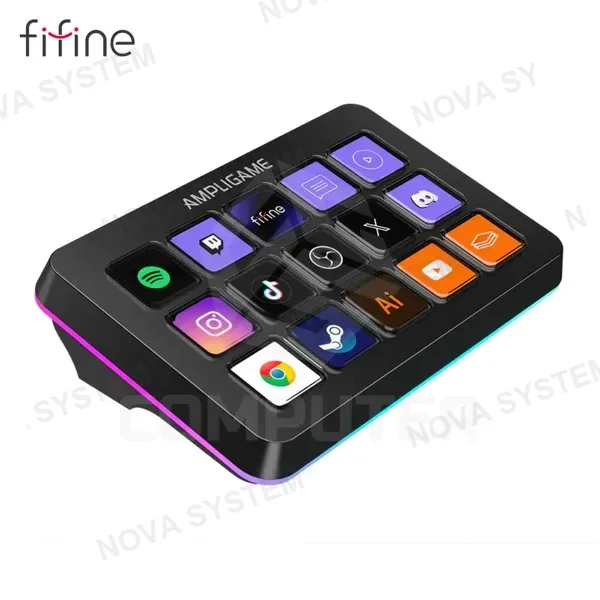 STREAMING DECK FIFINE D6 LCD 15 TECLAS NEGRO