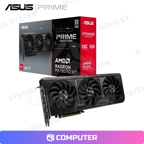 TARJETA DE VIDEO ASUS AMD RADEON RX 9070 XT 16GB GDDR6 256BITS PRIME OC