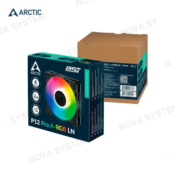 COOLER DE CASE ARCTIC P12 PRO LN 3 IN 1 ARGB BLACK