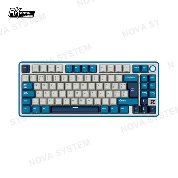 TECLADO ROYAL KLUDGE MECANICO RKX87 CABLEADO/ RGB PRUSSIAN BLUE CREAMY SWITCH