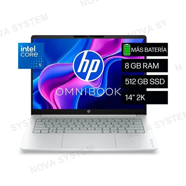 HP D6ZF6LA#ABM OmniBook 3 Laptop 14" 2K IPS Intel Core 5-120U 8GB DDR5 512GB SSD FREEDOS 3.0