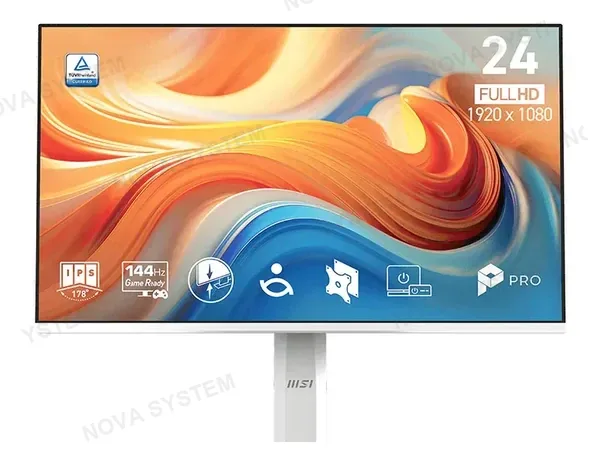 MONITOR MSI PRO MP243W E14/ IPS/ FHD/ 144HZ/ 1MS/ WHITE/ 24"
