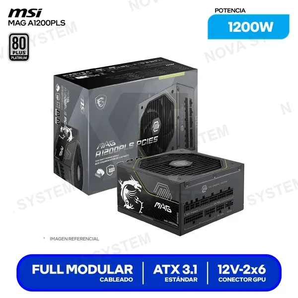 ( MAG A1200PLS PCIE5 ) FUENTE MSI MAG A1200PLS PCIE5 1200W ( MAG A1200PLS PCIE...