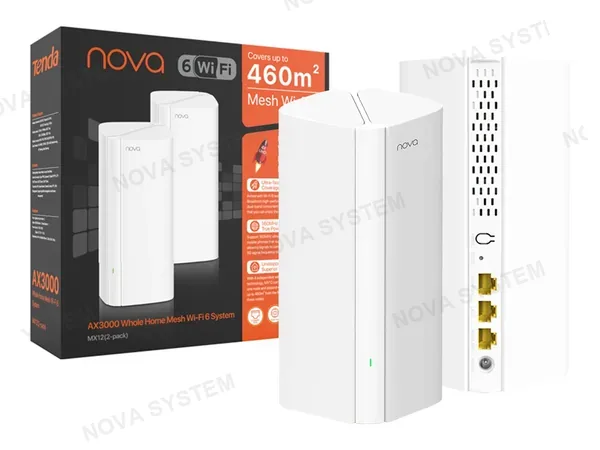 ROUTER TENDA NOVA AX3000 WIFI 6 MX12 MESH | PACK 2 UNIDADES
