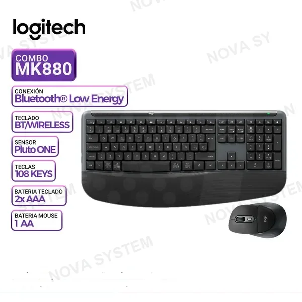 KIT TECLADO Y MOUSE LOGITECG MK880 INALAMBRICO/BT SIGNATURE COMFORT PLUS