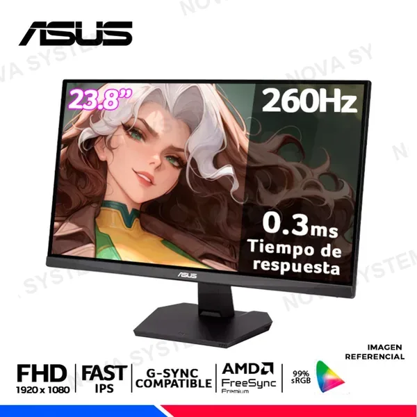 MONITOR ASUS TUF GAMING VG249QM5F, 23.8" FAST IPS, FHD, 260Hz OC, 0.3ms, Compatible G-Sync, FreeSync