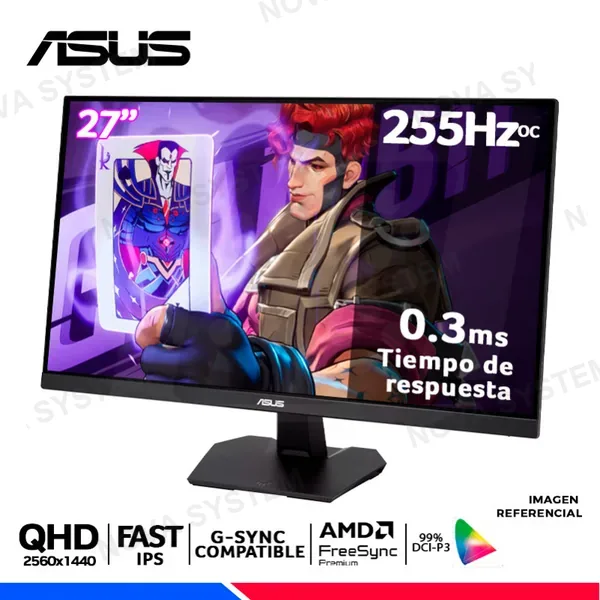 MONITOR ASUS TUF GAMING VG27AQME5F, 27" FAST IPS, QHD, 255Hz OC, 0.3ms, Compatible G-Sync, FreeSync