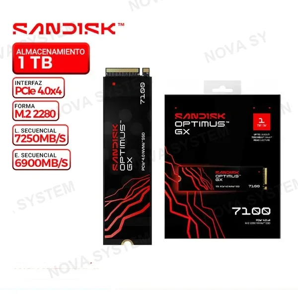 SSD SANDISK OPTIMUS GX 7100, 1TB M.2 2280 NVMe PCIe 4.0 x4