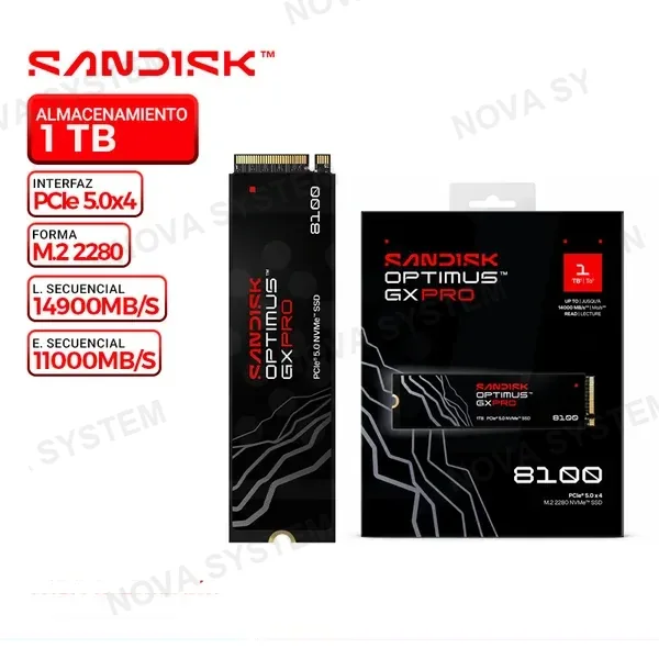 SSD SANDISK OPTIMUS GX PRO 8100, 1TB M.2 2280 NVMe PCIe 5.0 x4