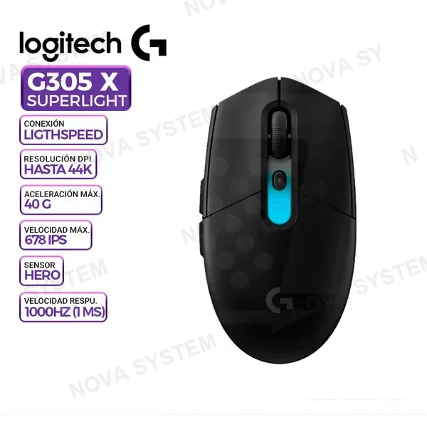 MOUSE INALAMBRICO LOGITECH G305 X SUPERLIGHT, BLACK