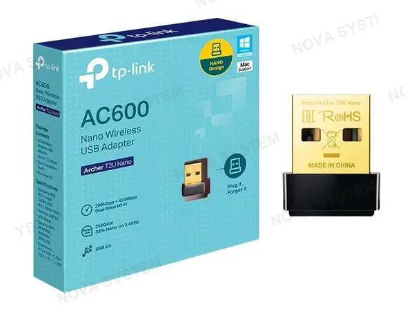 ADAPTADOR USB INALAMBRICO TP-LINK AC600 ARCHER T2U NANO (ARCHER T2U NANO)