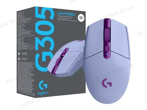 MOUSE INALAMBRICO LOGITECH GAMING G305 LIGHTSPEED (910-006021) HASTA 12.000 DPI, 6 BOTONES, RECEPTOR USB, LILA