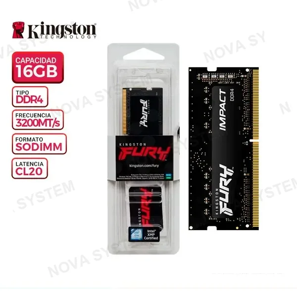 MEM. RAM KINGSTON HYPERX IMPACT SODIMM 16GB DDR4 3200 MHZ.