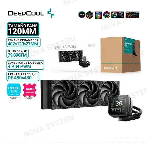 REFRIGERACION LIQUIDA DEEPCOOL SPARTACUS 360, LCD