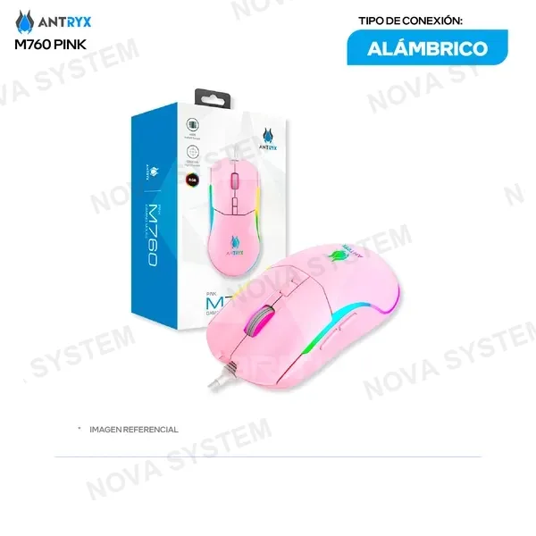 ( AGM-M760PK ) MOUSE GAMING ANTRYX M760 ( AGM-M760PK ) ROSADO | DPI 1...