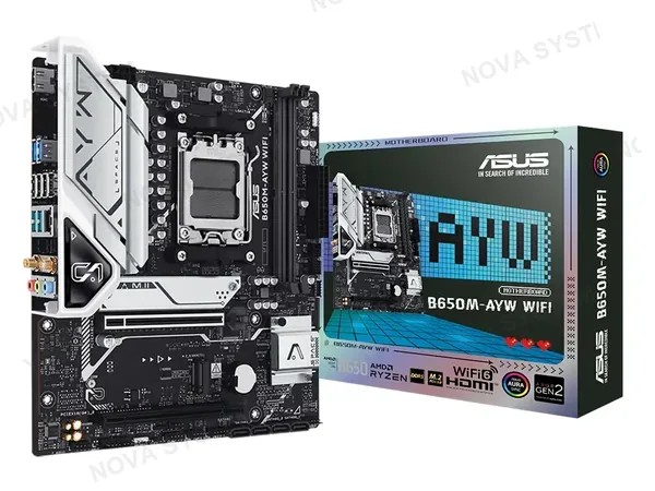 PLACA MADRE ASUS B650M-AYW WIFI (90MB1KI0-M0EAY0) SOCKET AM5, DDR5 BUSS 7600OC MTS