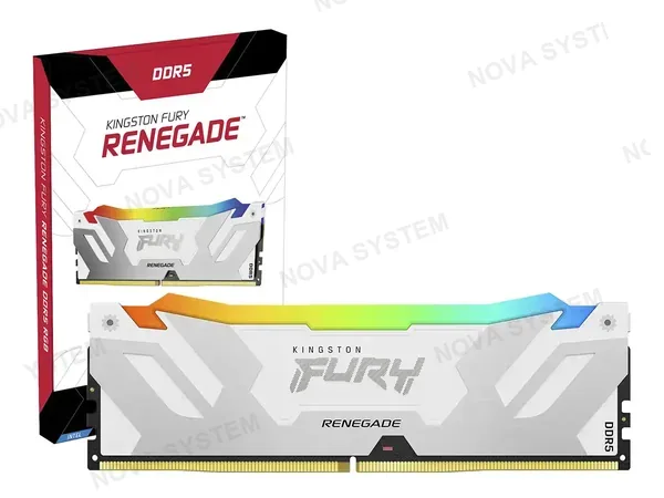 MEMORIA RAM KINGSTON FURY DDR5 32GB RENEGADE (KF564C32RWA-32) 6400MHZ, RGB, BLANCO